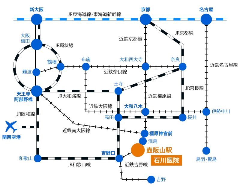 電車でのアクセス地図